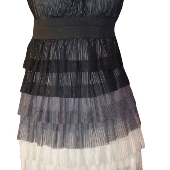 AS u Wish, party dress, black grey and white, size med, strapless - Picture 2 of 6